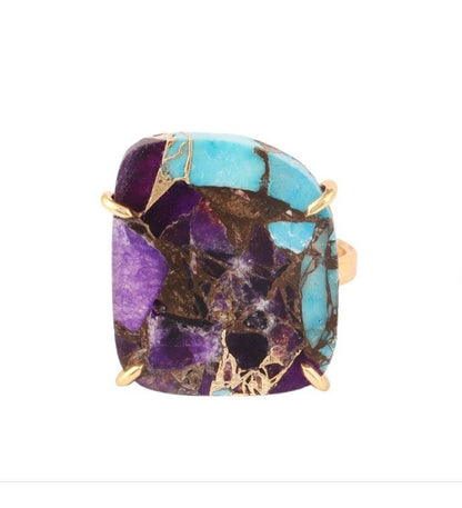 Purple Copper Jade Adjustable ADMK Ring