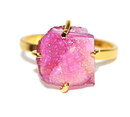 Ruby or Sapphire Darla ADMK Ring in gold setting, unique design