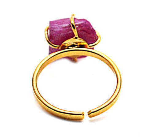 Ruby or Sapphire Darla ADMK Ring with rough ruby stone