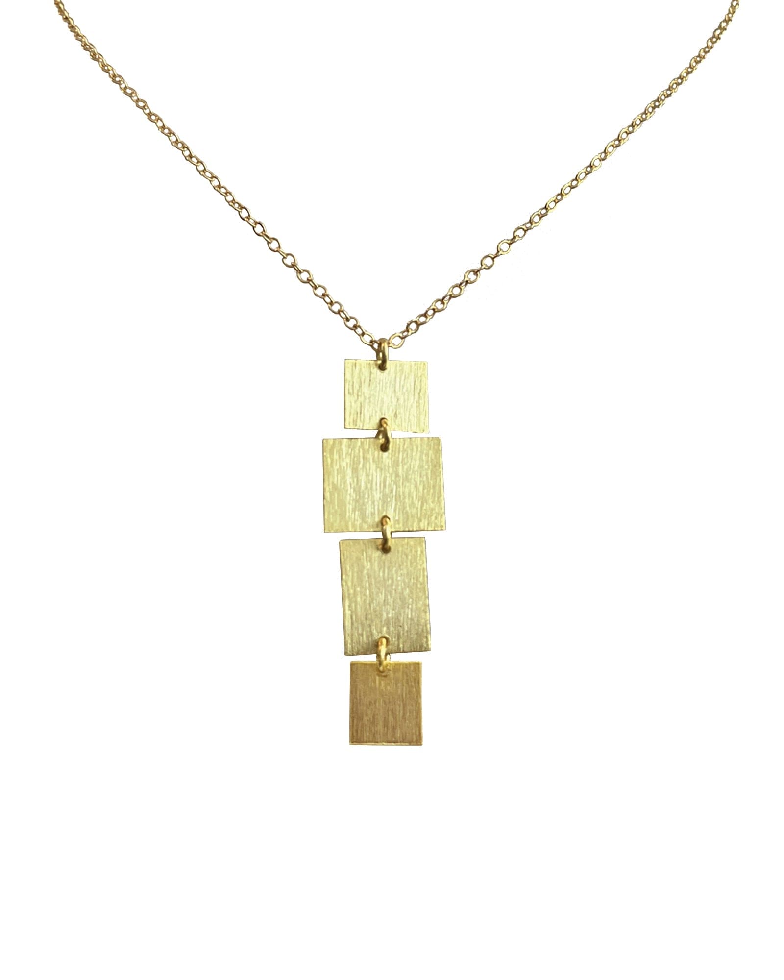 Gold Square Dangle ADMK Necklace for elegant jewelry styling