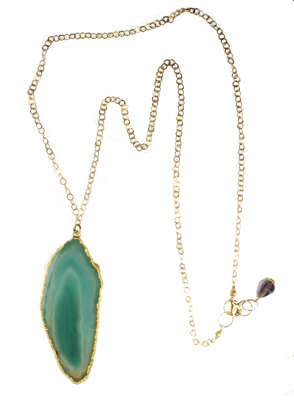 Green Agate Talle ADMK Necklace - artisan jewelry online