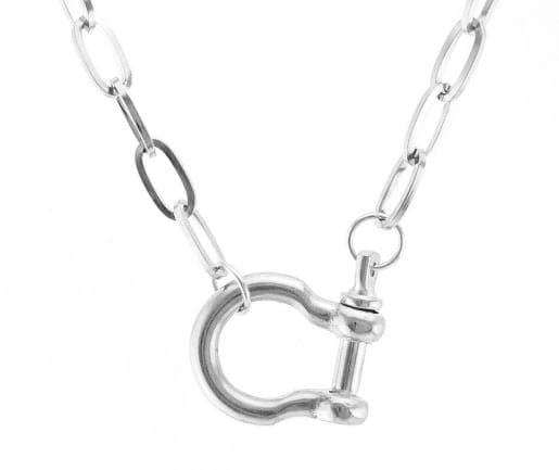 Gold ADMK Front Horseshoe Clasp Necklace with unique clasp