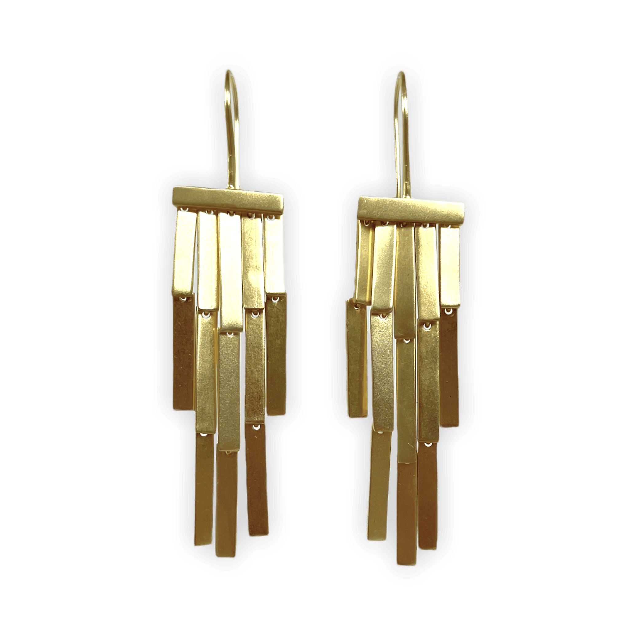 Gold Dramatic Thick Fringe ADMK Gold Earrings, luxury handcrafted jewelry