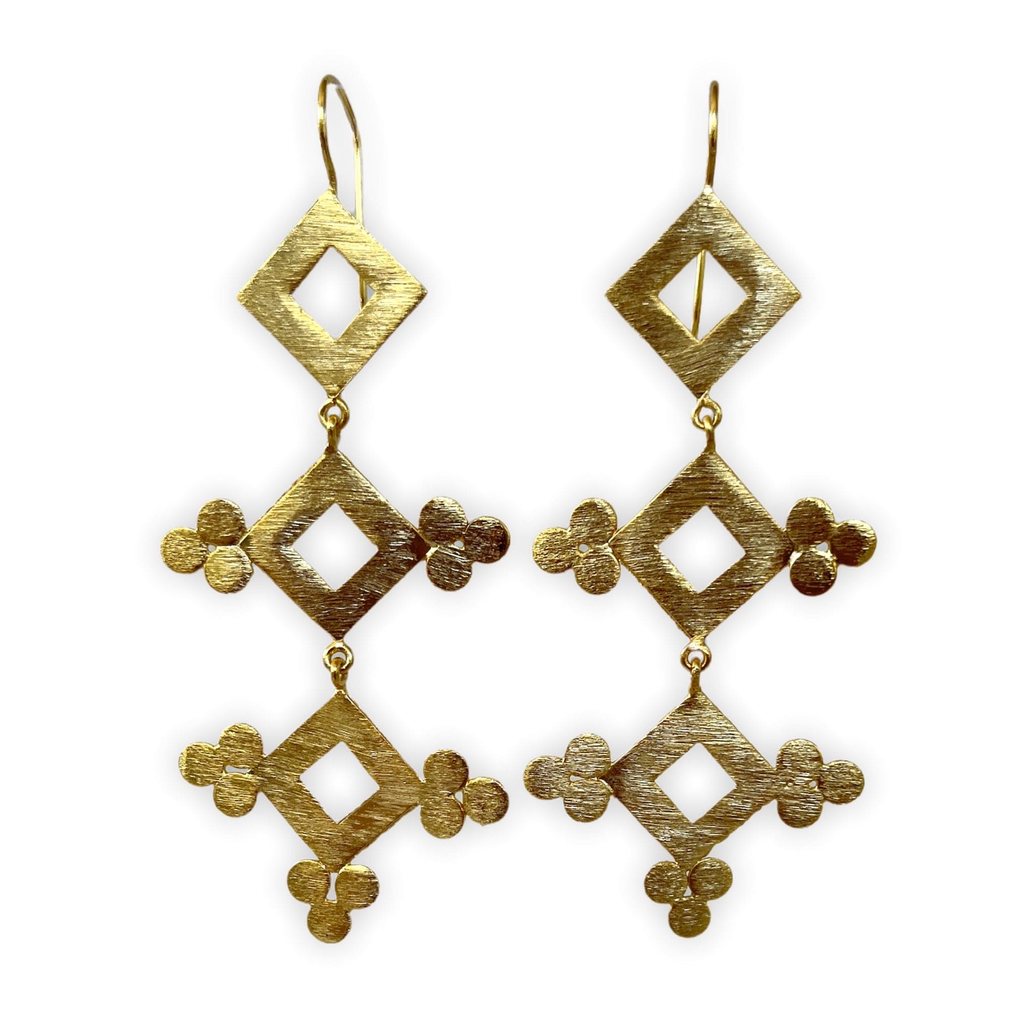 Gold Lilly Long Dangle ADMK Earrings for elegant jewelry