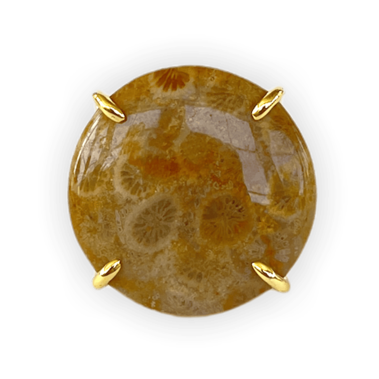 Jasper and Gold Funky Adjustable ADMK Ring with unique gemstone