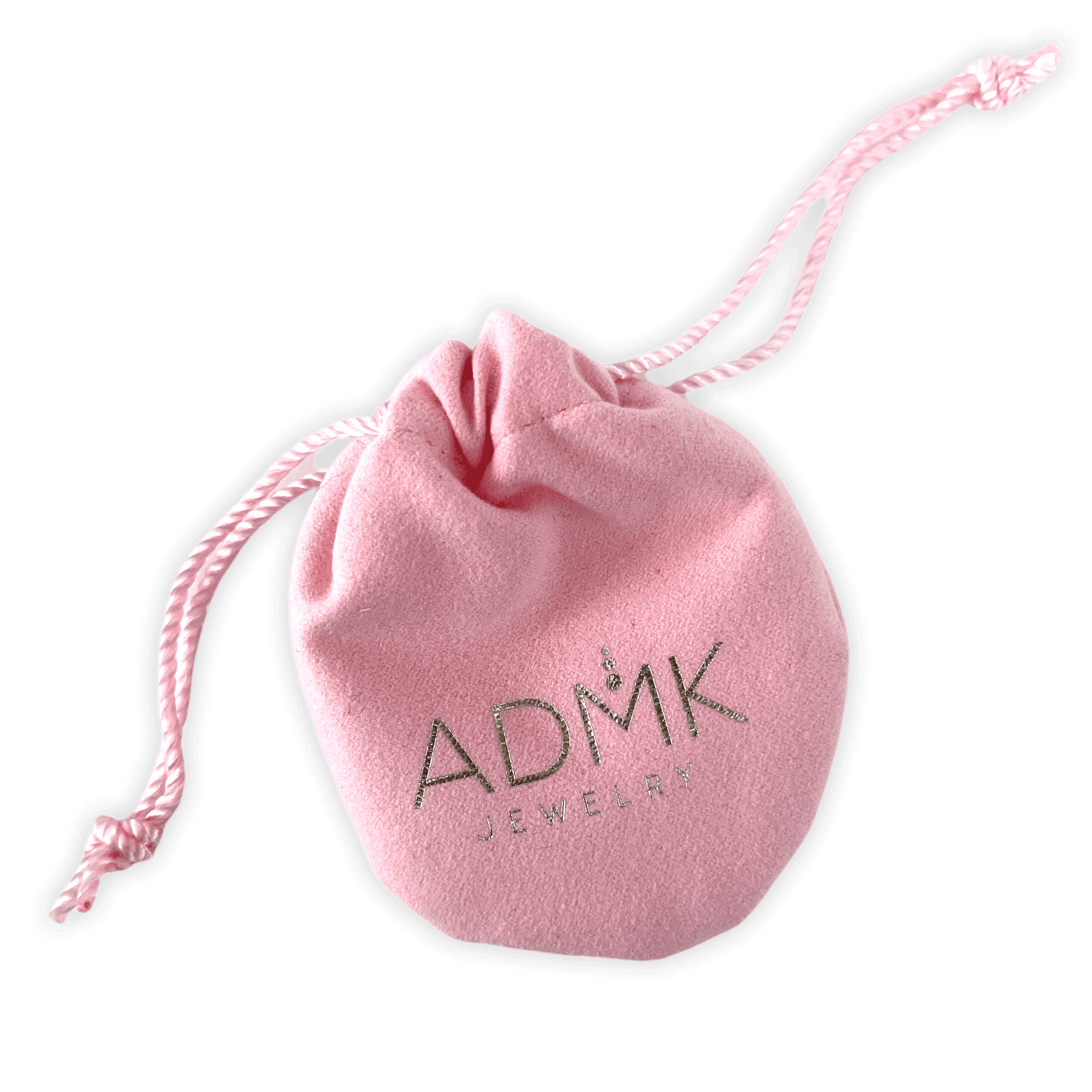 ADMK Jewelry pink storage pouch for luxury jewelry.