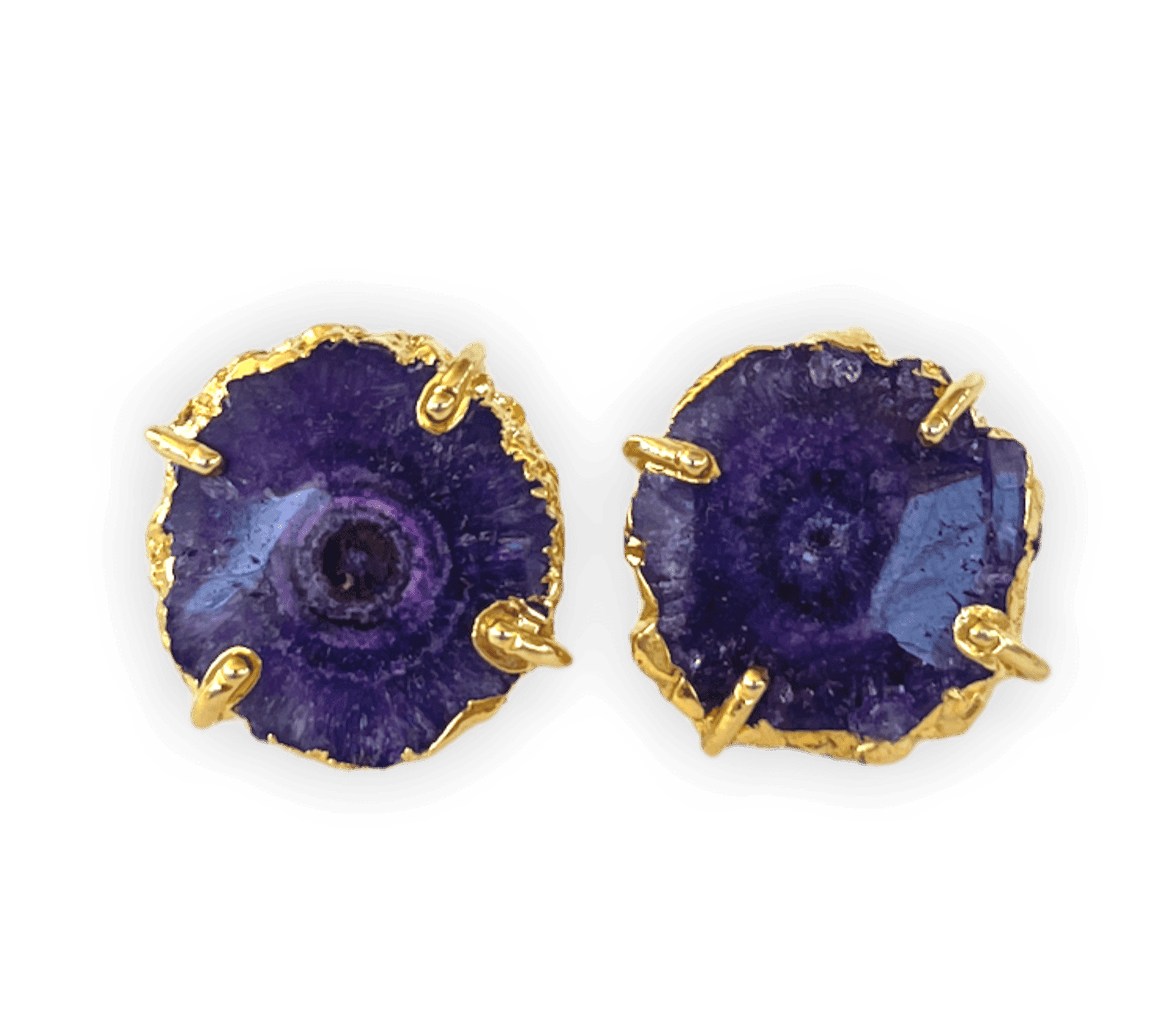 Solar Quartz Purple ADMK Earrings | Unique Jewelry