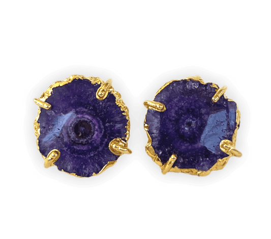 Solar Quartz Purple ADMK Earrings | Unique Jewelry