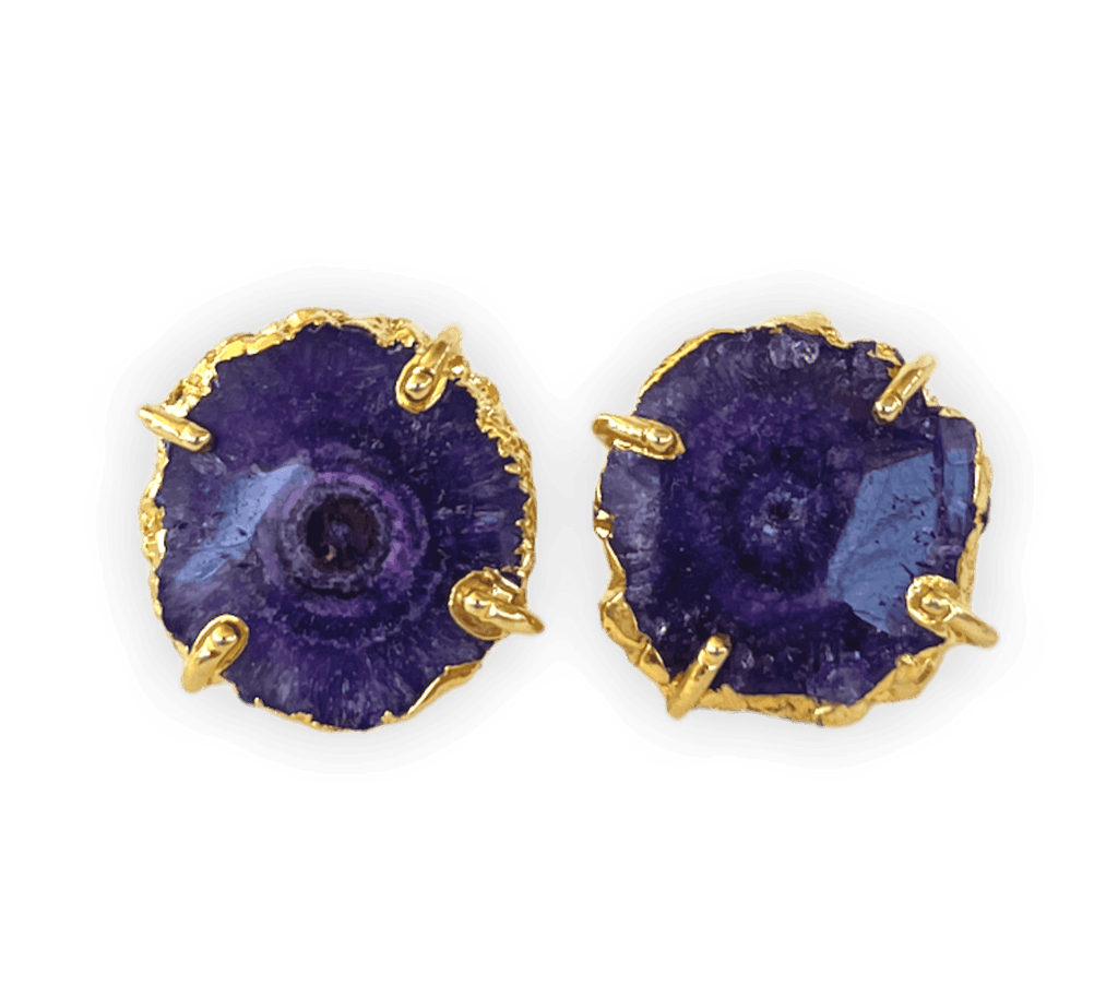 Solar Quartz Purple ADMK Earrings - artisan jewelry with luxury.