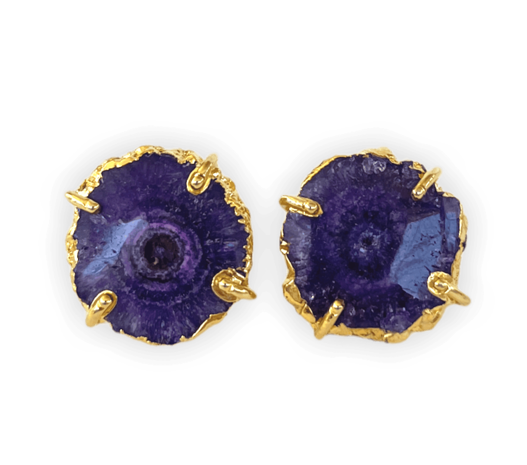 Solar Quartz Purple ADMK Earrings - artisan jewelry with luxury.