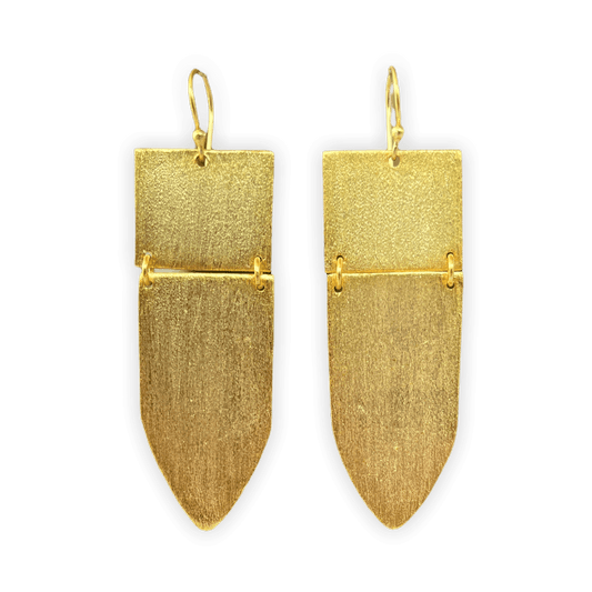 Gold Large Edgy Marion ADMK Earrings