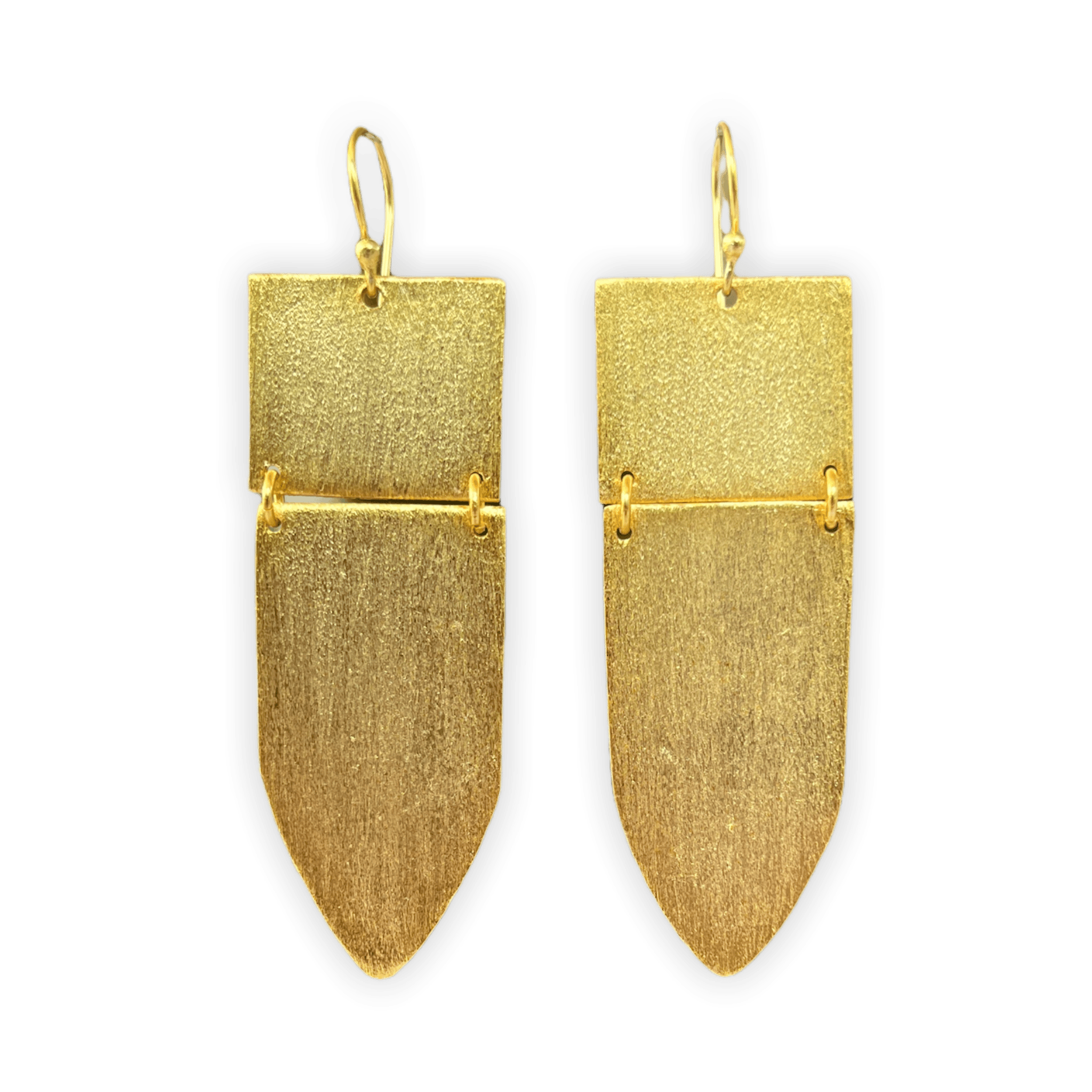Gold Large Edgy Marion ADMK Earrings in matte finish