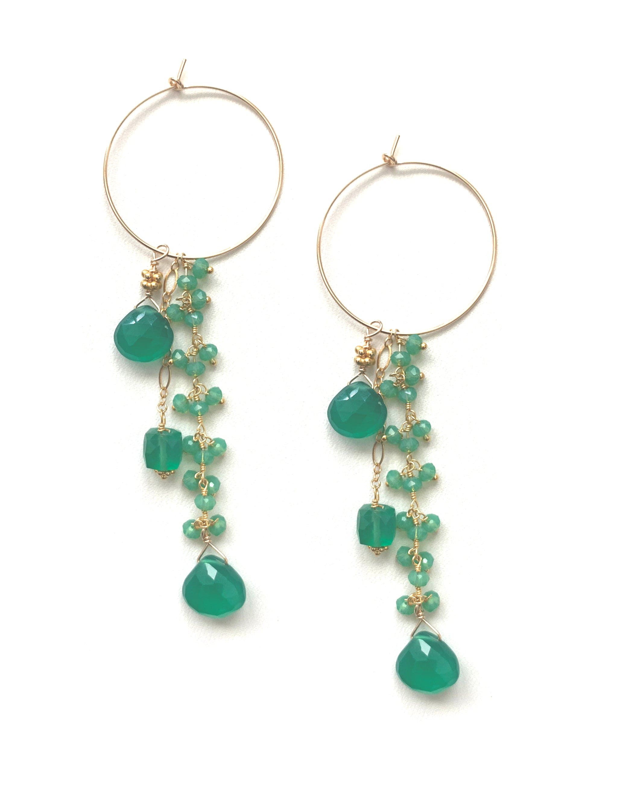 Green Jade Iva ADMK Earrings, artisan jewelry, handmade gemstone jewelry.
