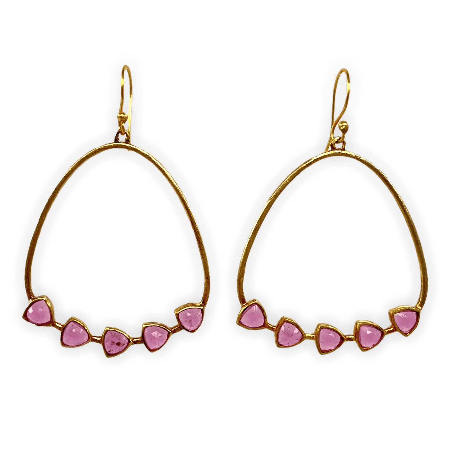 Magenta Quartz and Gold Bezeled Angela ADMK Earrings | ADMK, Inc.