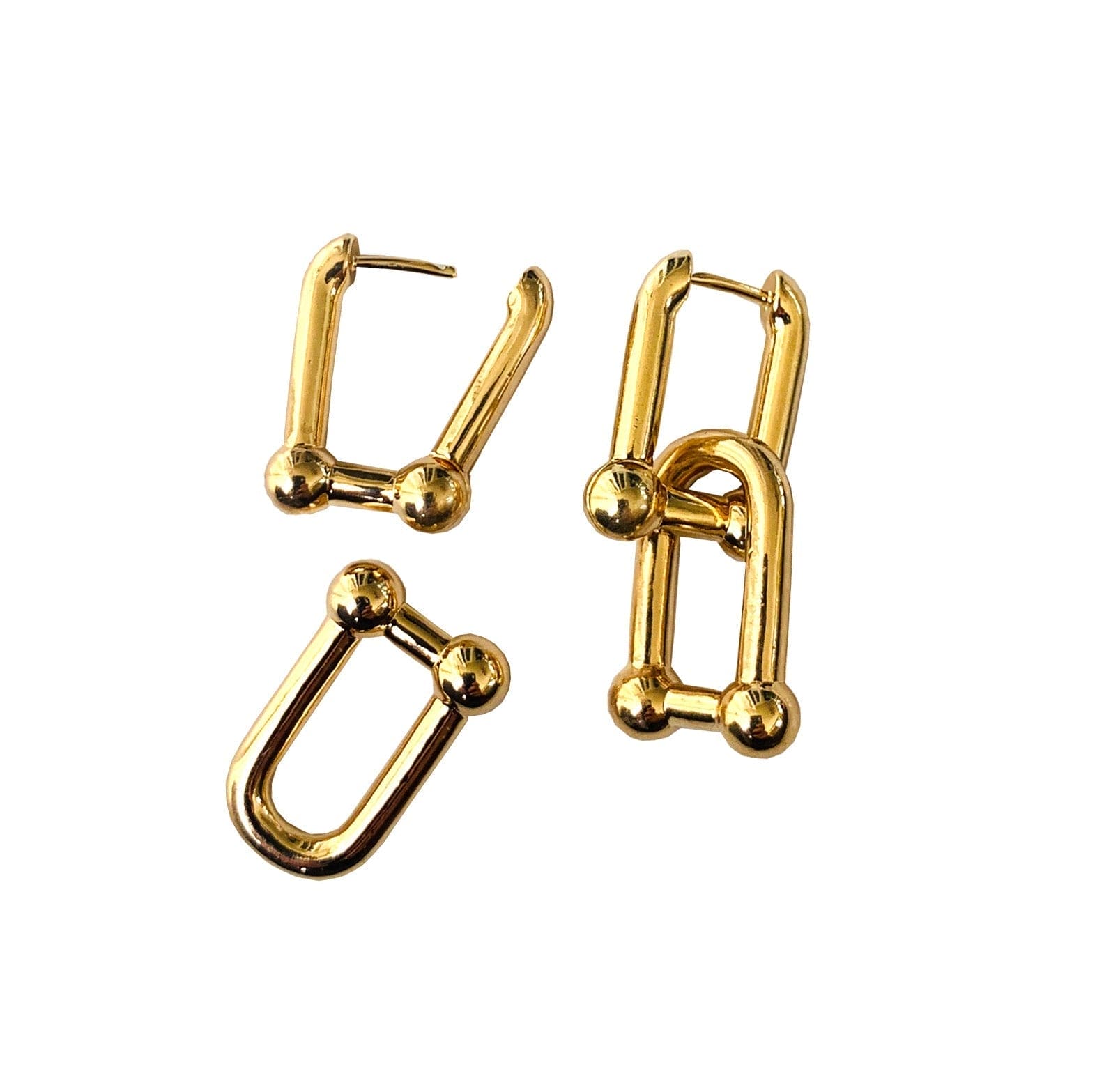 Gold Double Link Earrings | ADMK
