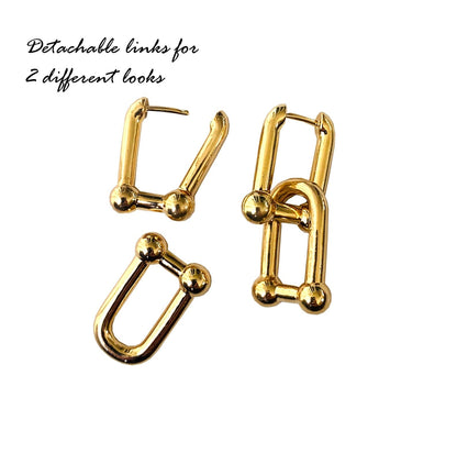 Gold Double Link Earrings | ADMK, Inc.