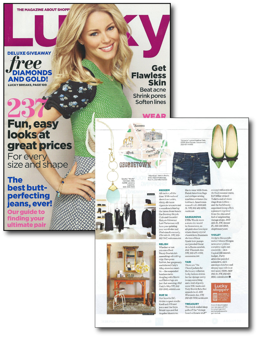 Nicole Necklace in Lucky Magazine featuring baby blue quartz