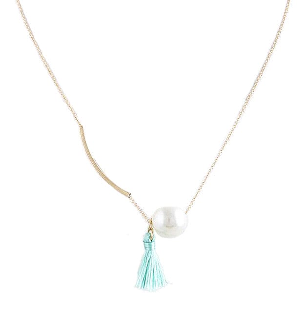 Pearl and Tassel Marie Necklace - handmade artisan jewelry