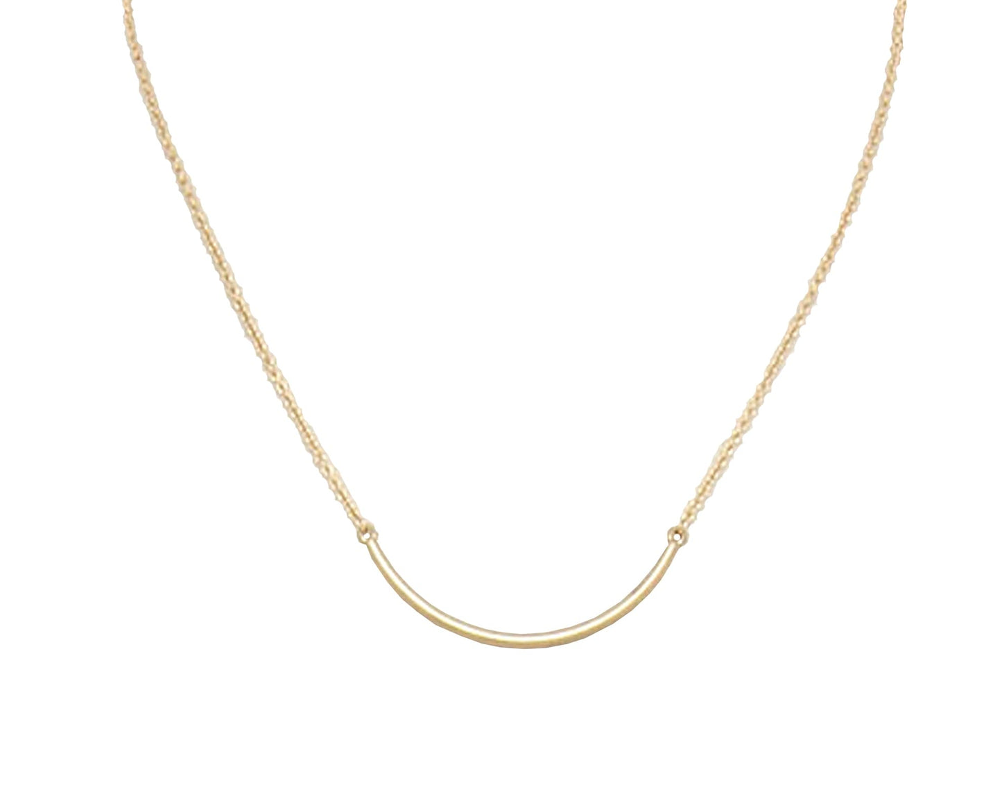 Gold-Filled ADMK Curved Bar Necklace