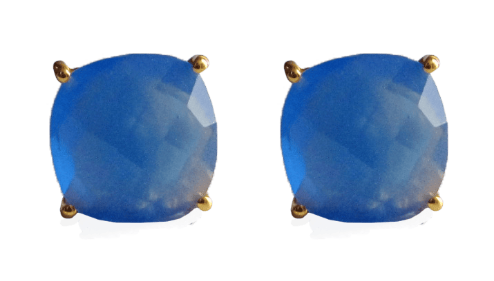 Blue Chalcedony Stud ADMK Earrings