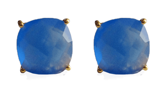 Blue Chalcedony Stud ADMK Earrings