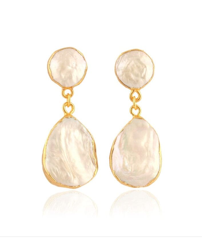 Freshwater Pearl Teardrop ADMK Earrings, elegant jewelry, handmade gemstone jewelry