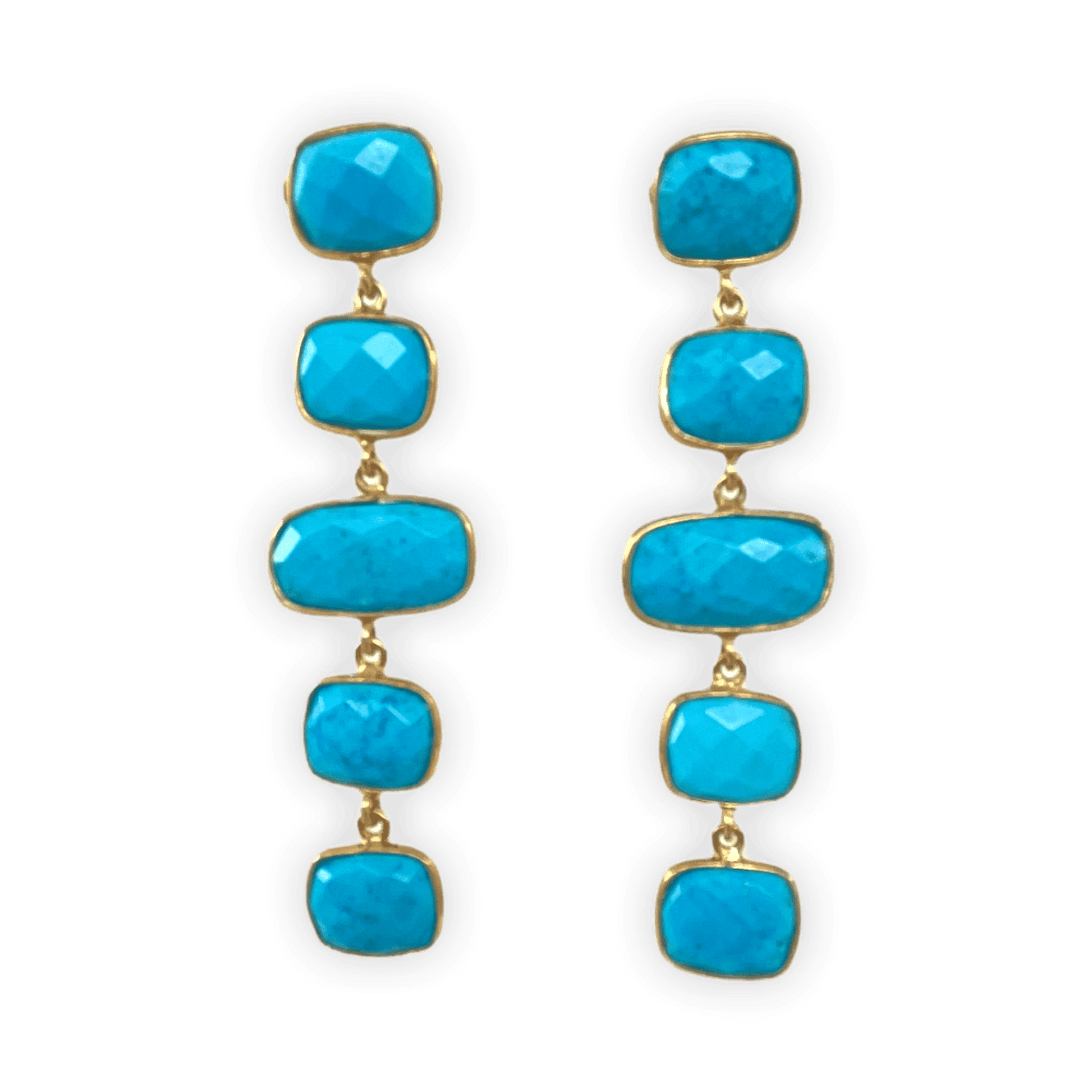 Turquoise Long Cascading Dangle ADMK Earrings | ADMK, Inc.