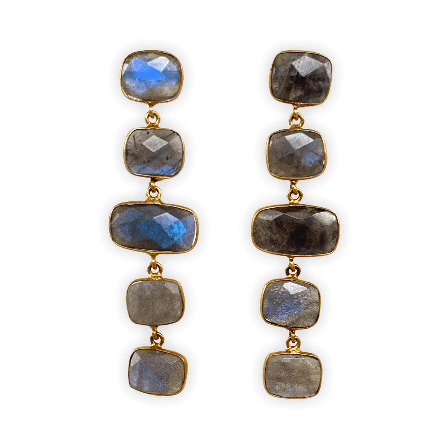 Labradorite Long Cascading Dangle ADMK Earrings | Beautiful Earrings
