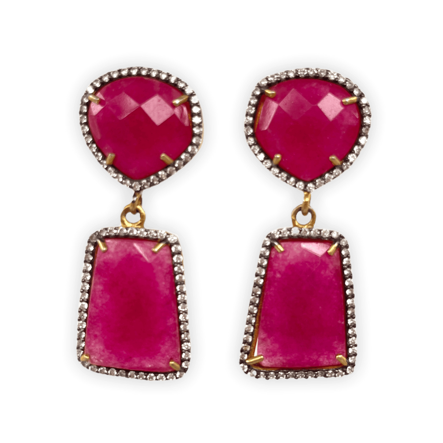 Ruby and Paved CZ Spectacular ADMK Earrings