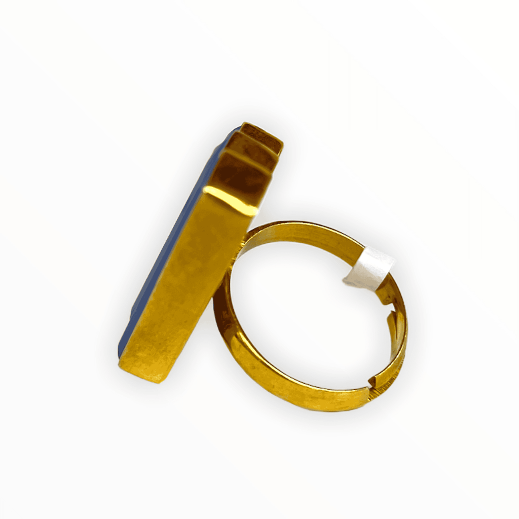 Smokey Quartz Tasha Adjustable ADMK Ring in gold setting