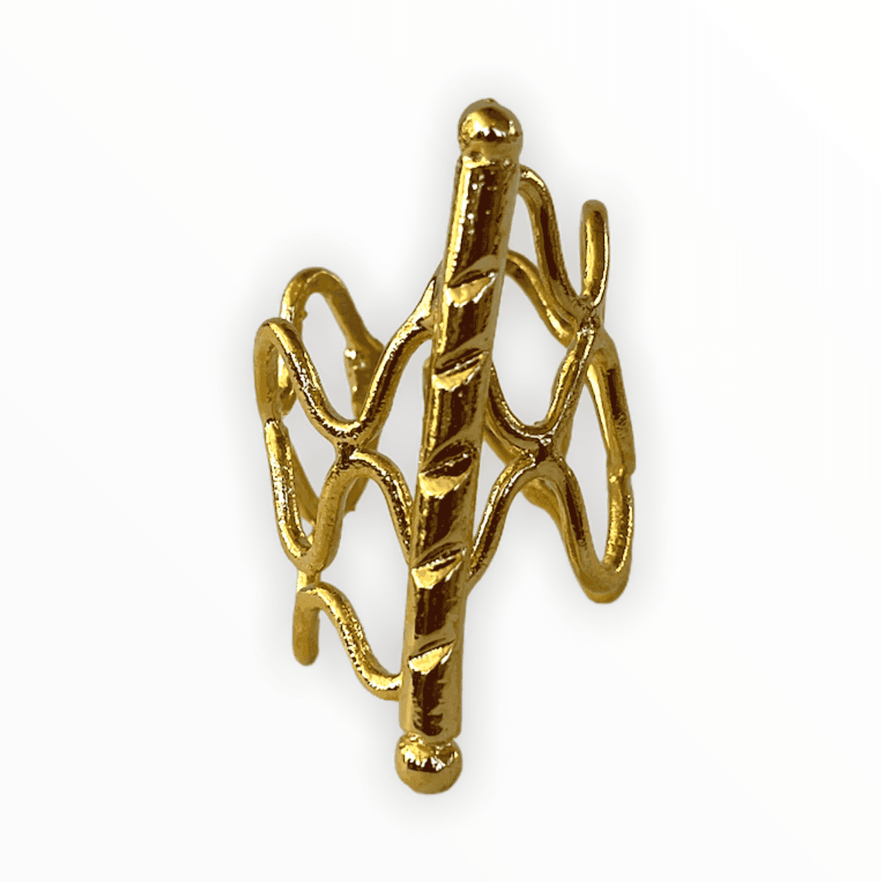 Gold Marsha ADMK Adjustable Ring in artisan gold design