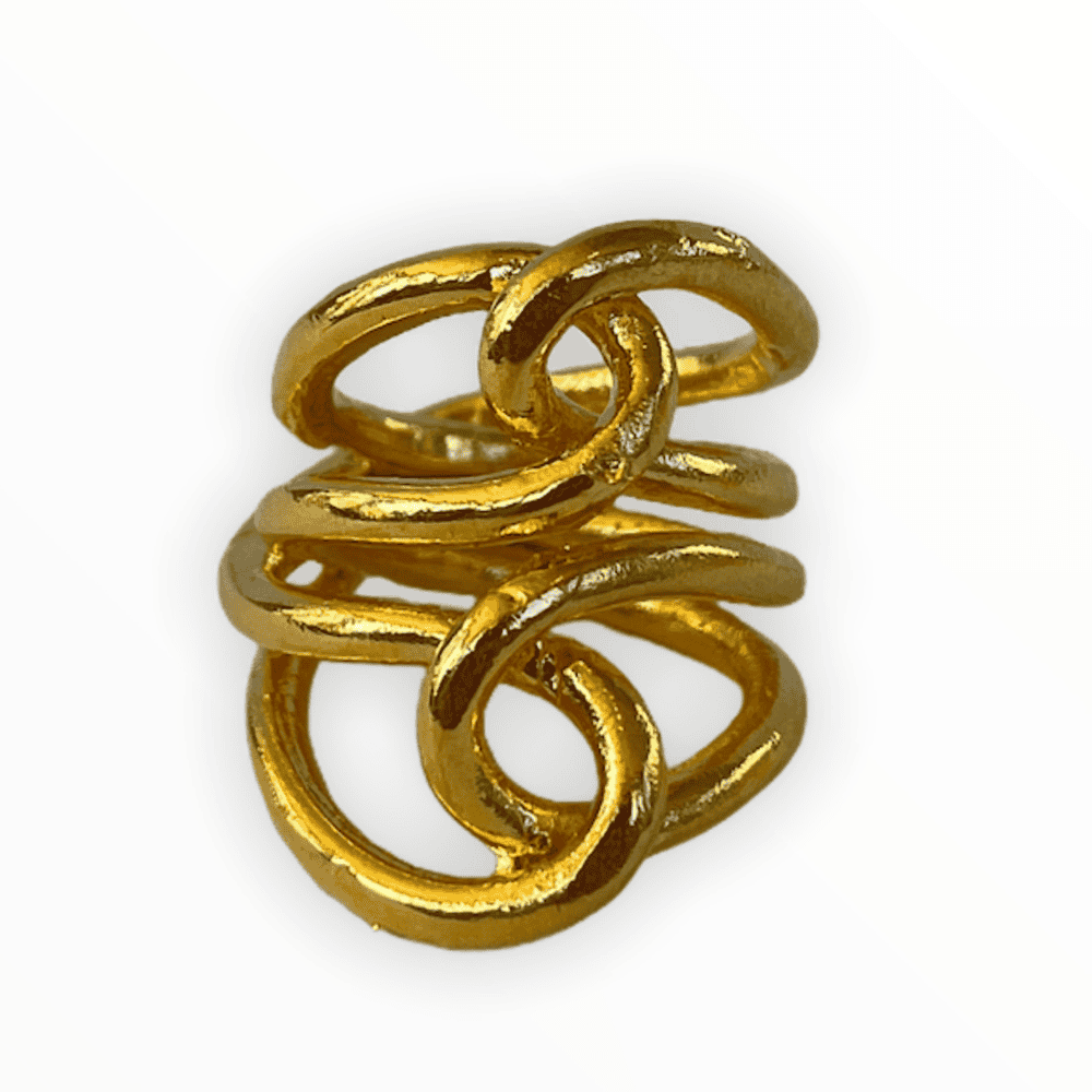 Gold Tatum Twisted ADMK Ring - artisan statement jewelry