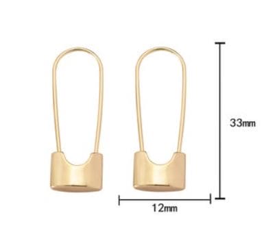 Picture of measurement for the Safety Pin Earrings | ADMK, Inc.