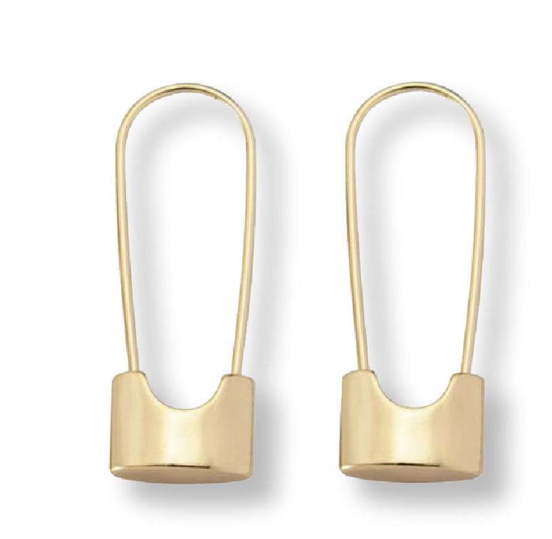 Gold Safety Pin ADMK Earrings