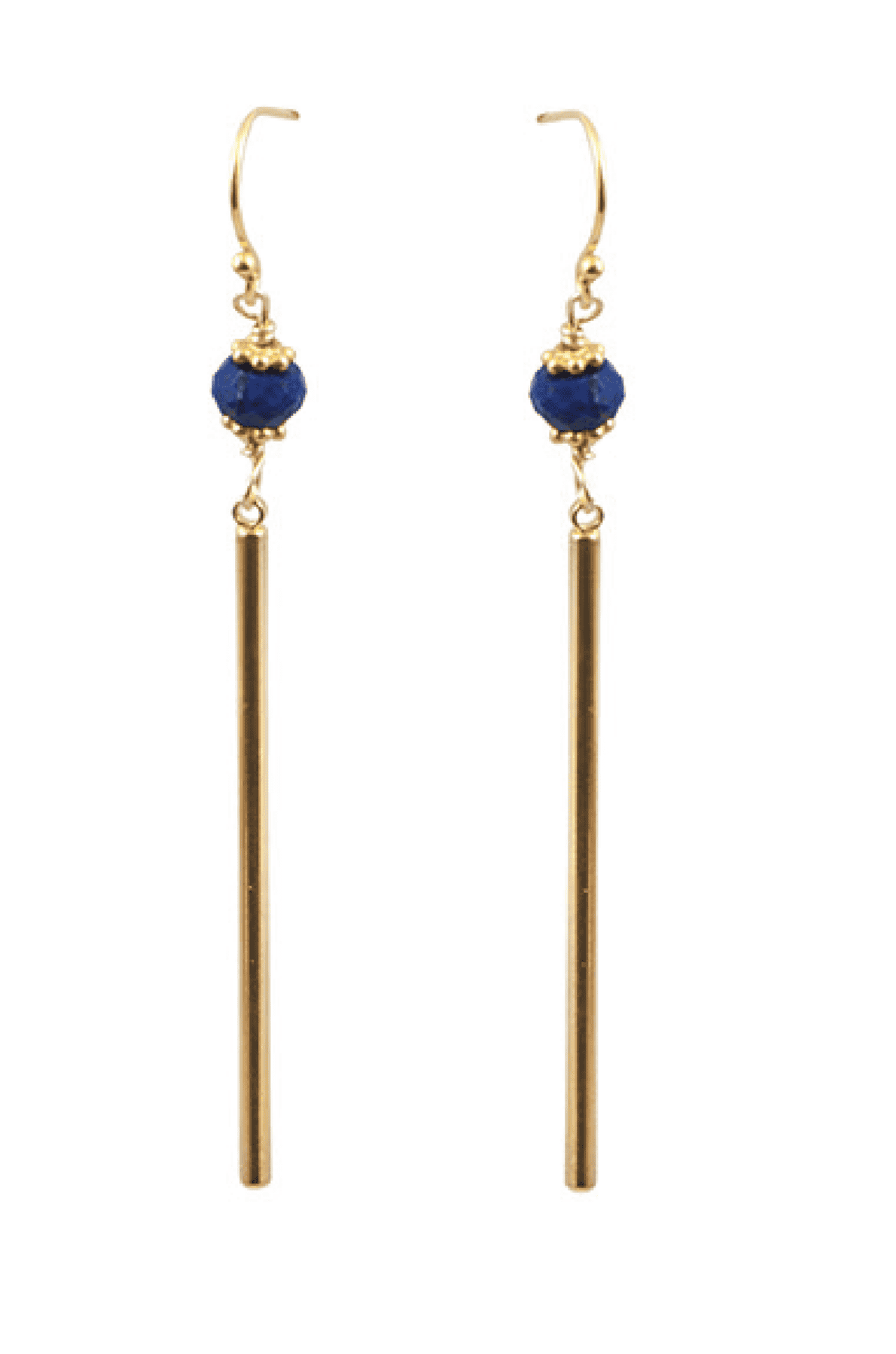Blue Lapis and Gold Earrings