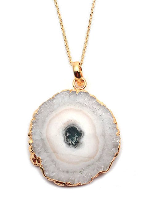 Stacy Necklace with Solar Druzy Pendant, elegant gemstone jewelry.
