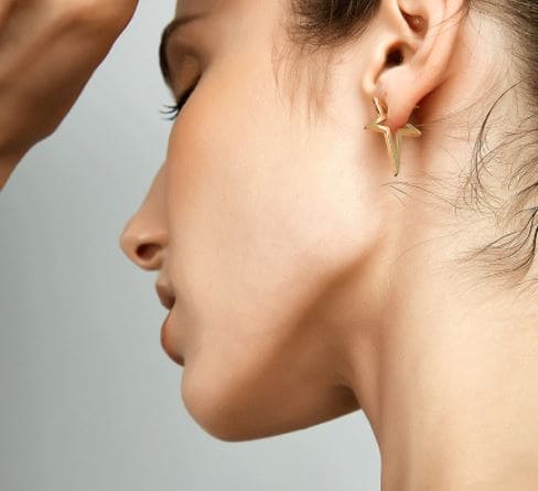 Star Gold Earrings on Model