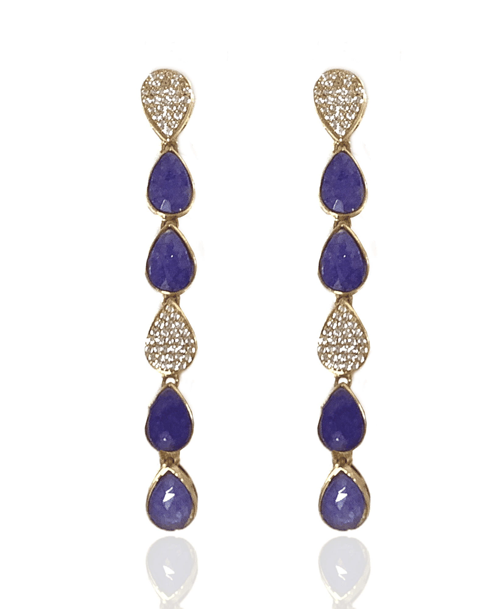 Blue Lapis and Paved CZ Alluring ADMK Earrings | ADMK, Inc.