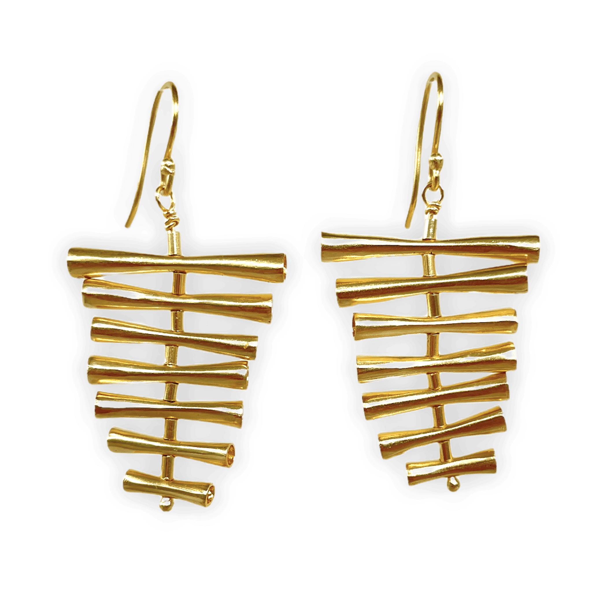 Gold Elegant Swivel ADMK Earrings, luxury handcrafted jewelry.