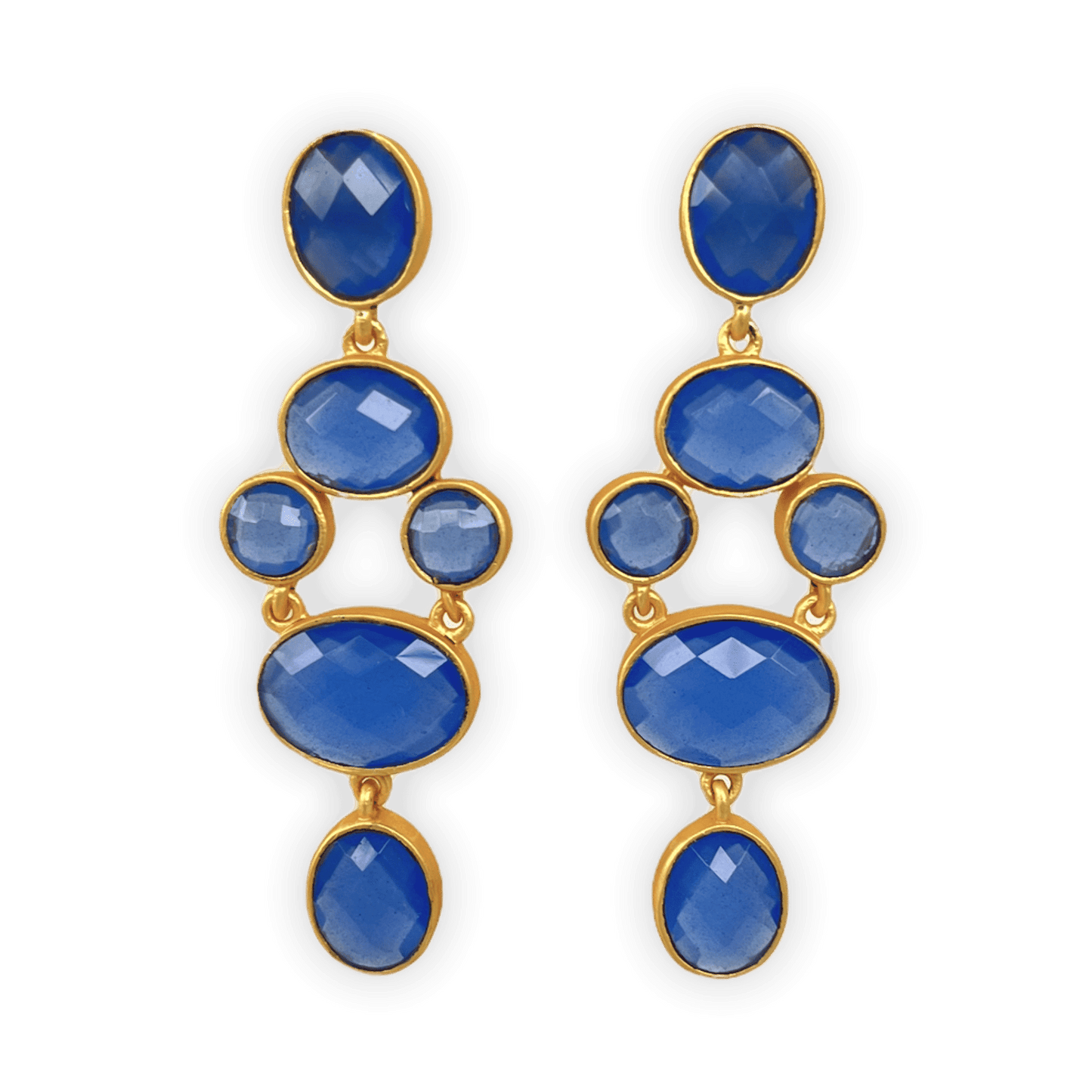 Blue Chalcedony and Gold Eliza ADMK Earrings | ADMK, Inc.