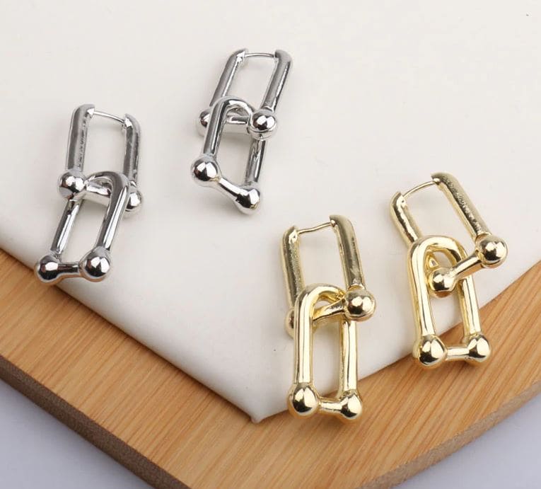 Gold Double Link Earrings | ADMK, Inc.